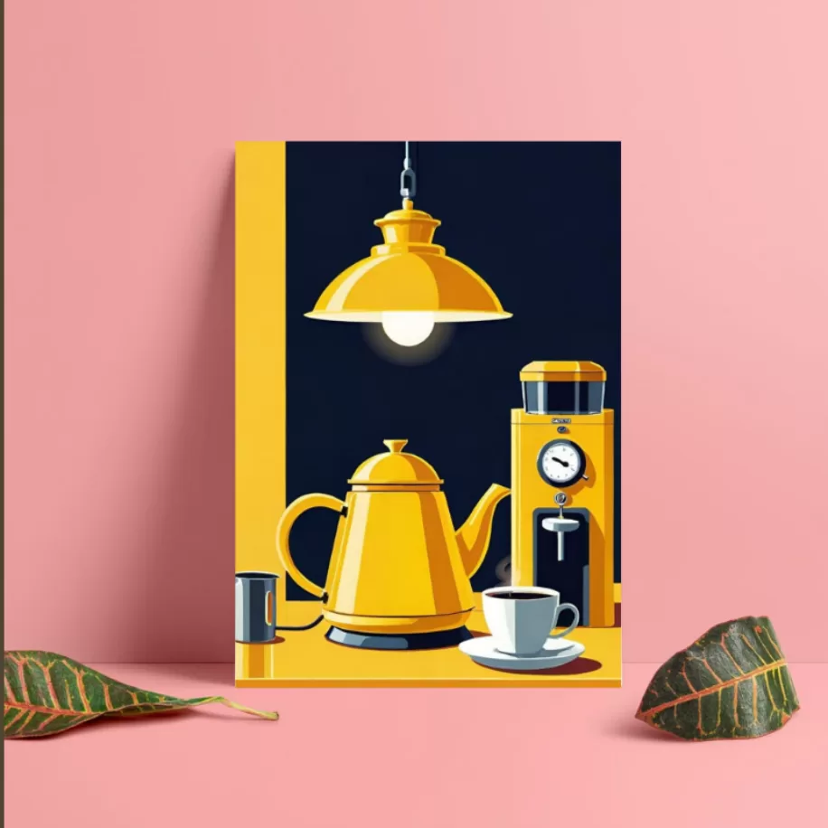 Pop-Art Kahve Temalı Mutfak Duvar Sanatı - Dijital Ürün